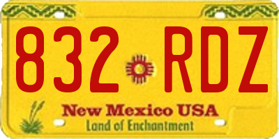 NM license plate 832RDZ