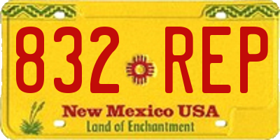 NM license plate 832REP