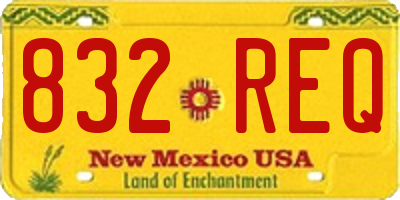 NM license plate 832REQ