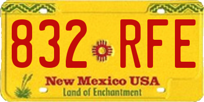 NM license plate 832RFE