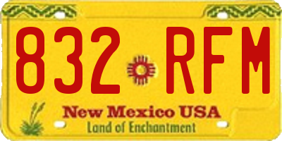 NM license plate 832RFM