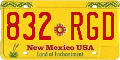 NM license plate 832RGD