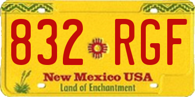 NM license plate 832RGF