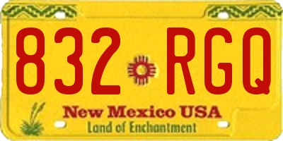 NM license plate 832RGQ