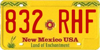 NM license plate 832RHF