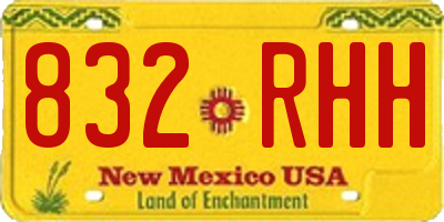 NM license plate 832RHH