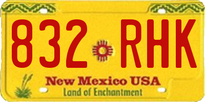 NM license plate 832RHK