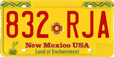 NM license plate 832RJA