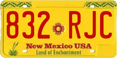 NM license plate 832RJC
