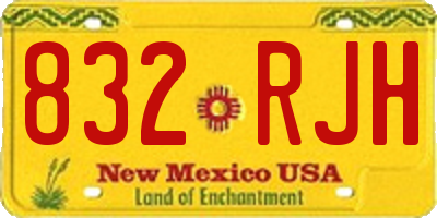 NM license plate 832RJH
