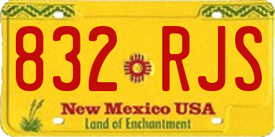 NM license plate 832RJS