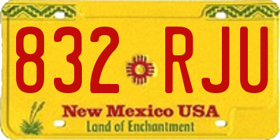 NM license plate 832RJU
