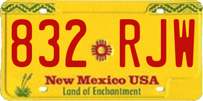 NM license plate 832RJW