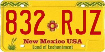 NM license plate 832RJZ