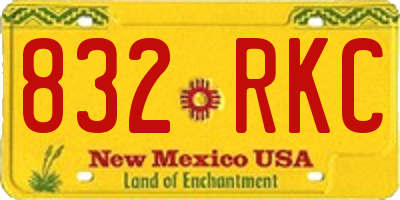 NM license plate 832RKC