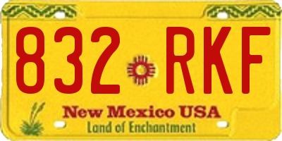 NM license plate 832RKF