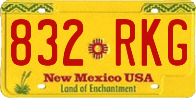 NM license plate 832RKG