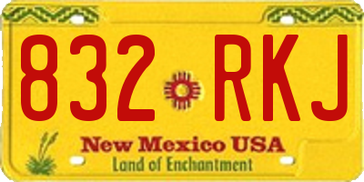 NM license plate 832RKJ