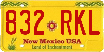 NM license plate 832RKL