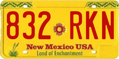 NM license plate 832RKN