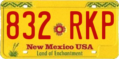 NM license plate 832RKP