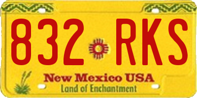 NM license plate 832RKS