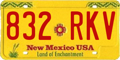 NM license plate 832RKV
