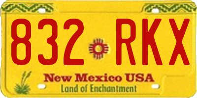 NM license plate 832RKX