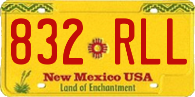 NM license plate 832RLL