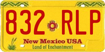 NM license plate 832RLP