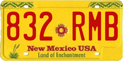 NM license plate 832RMB