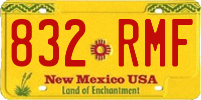 NM license plate 832RMF