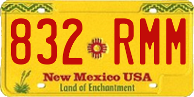 NM license plate 832RMM