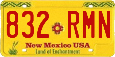 NM license plate 832RMN