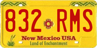 NM license plate 832RMS
