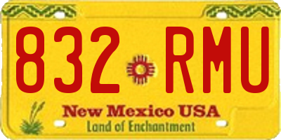NM license plate 832RMU