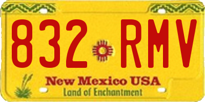 NM license plate 832RMV