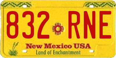 NM license plate 832RNE