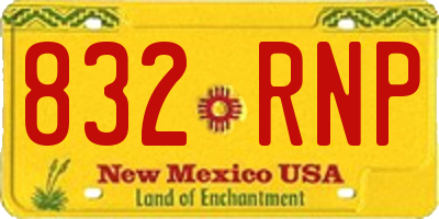 NM license plate 832RNP