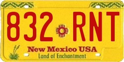 NM license plate 832RNT