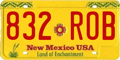 NM license plate 832ROB