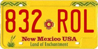 NM license plate 832ROL