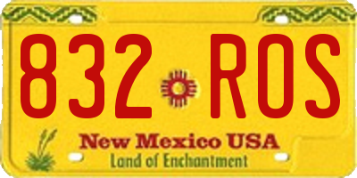 NM license plate 832ROS