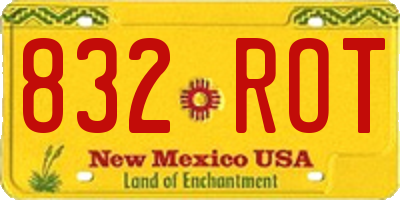 NM license plate 832ROT