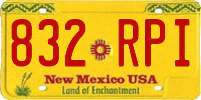 NM license plate 832RPI