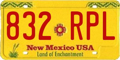 NM license plate 832RPL