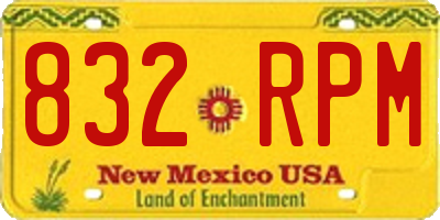 NM license plate 832RPM