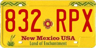 NM license plate 832RPX