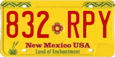 NM license plate 832RPY