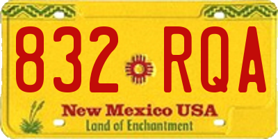 NM license plate 832RQA